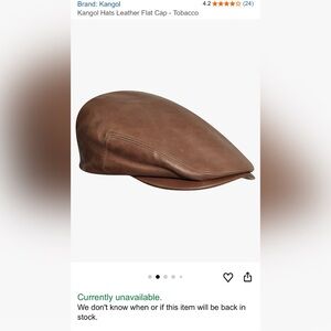 Kangol Hat Leather Flat
Cap - Tobacco NEW